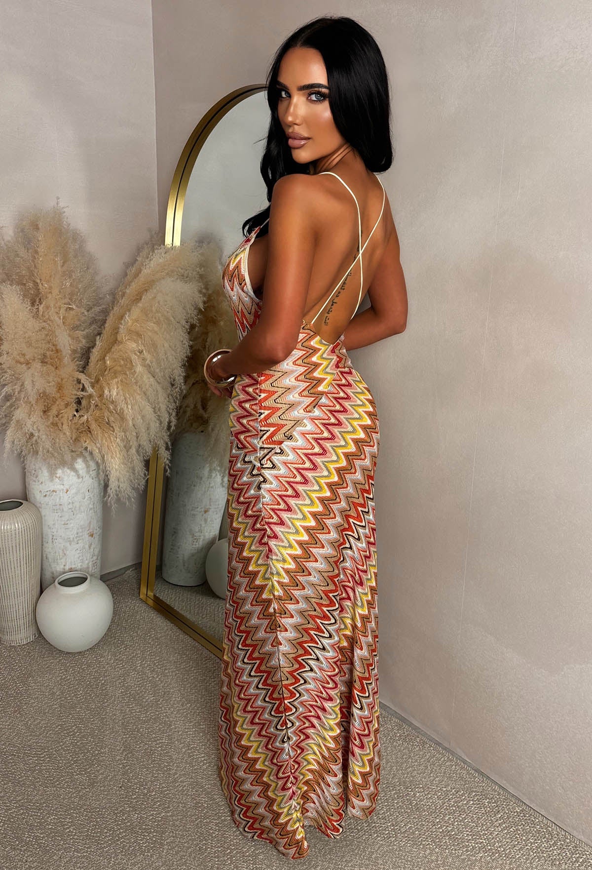 Bring On The Style Orange Zig Zag Maxi Dress - Image 5