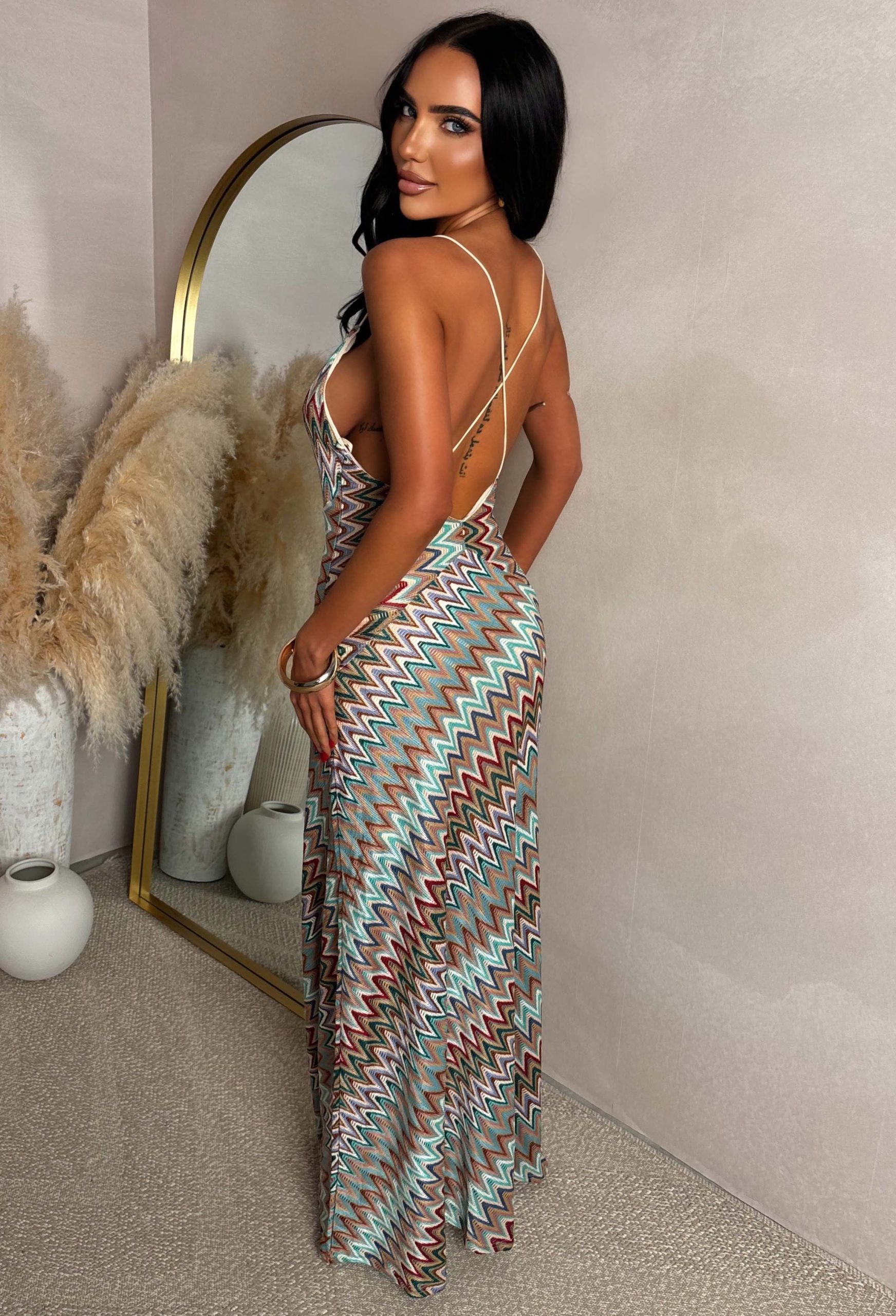Bring On The Style Green Zig Zag Maxi Dress - Image 6