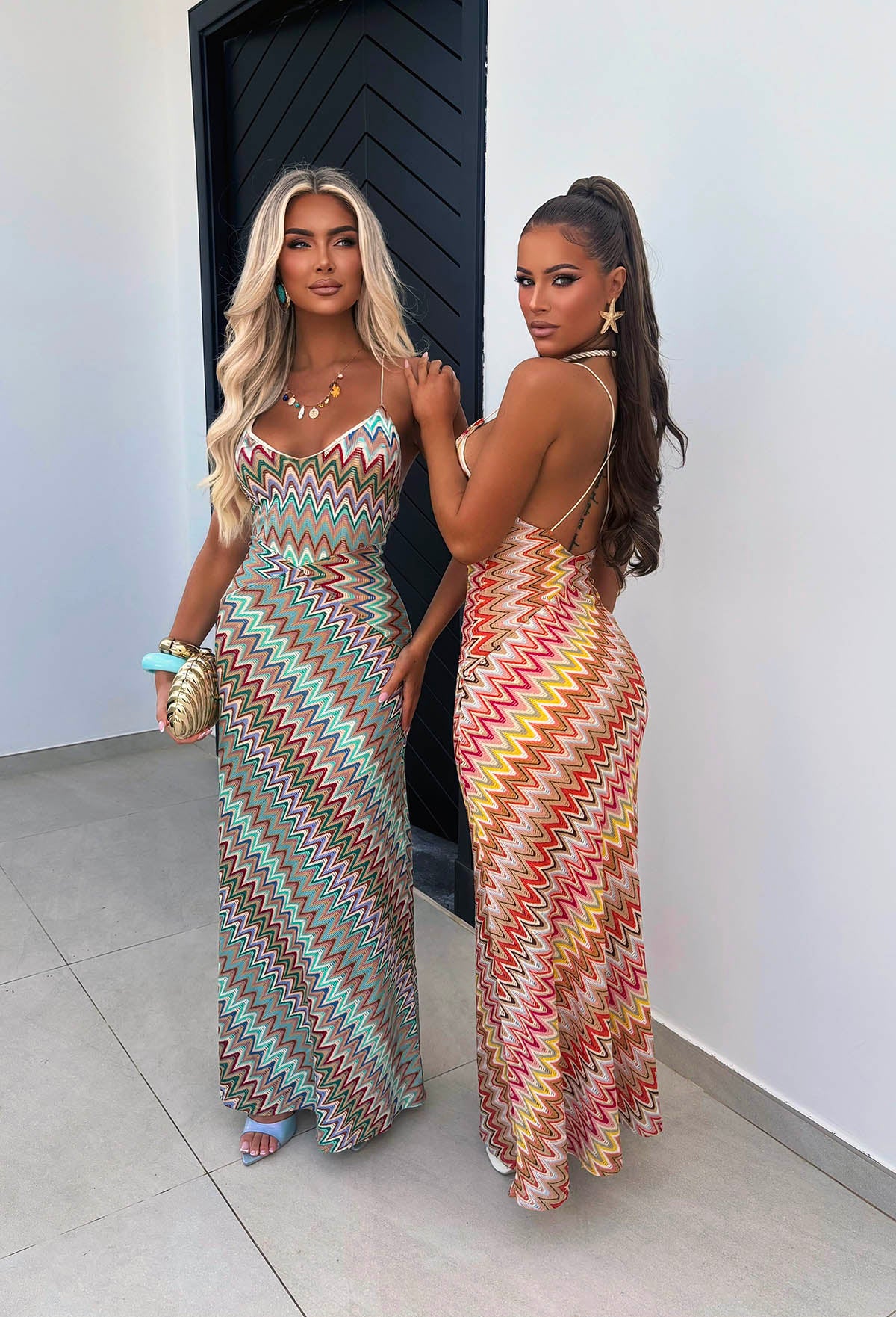 Bring On The Style Orange Zig Zag Maxi Dress - Image 3